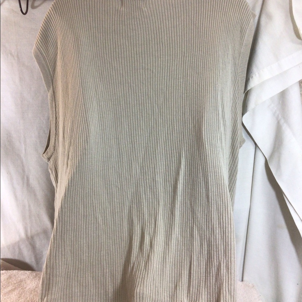 Woman’s Sz XL ELLIOTT Sleeveless Beige Sweater - Picture 4 of 10